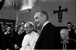 Pres. Lyndon B. Johnson at the Vatican with Pope Paul VI