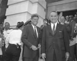 Images of Senators John F. Kennedy and Lyndon B. Johnson together